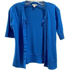 Blue Half-Sleeved Cardigan
